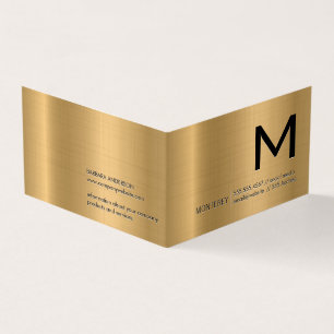 Monogram Gold Metallic Background Business Card