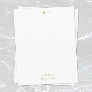 Monogram Gold Modern Minimalist Elegant Chic Card