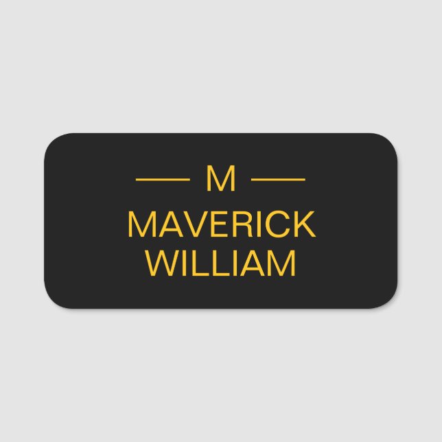 Monogram Gold Name Tag (Front)