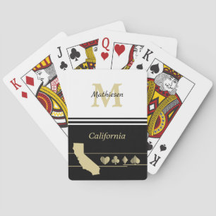 Monogram Gold Silhouette California Playing Cards