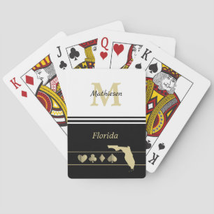 Monogram Gold Silhouette Florida Playing Cards