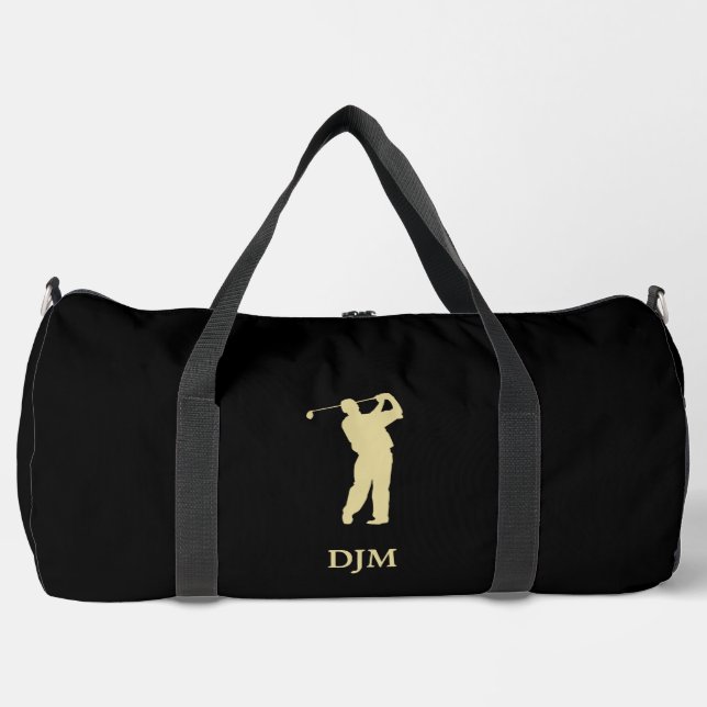 Monogram Gold Silhouette Golfer Duffle Bag (Front)