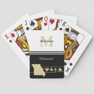 Monogram Gold Silhouette Missouri Playing Cards