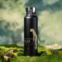 Monogram Gold Silhouette Woman Golfer