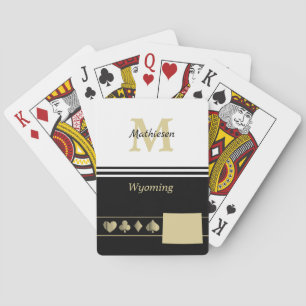 Monogram Gold Silhouette Wyoming Playing Cards