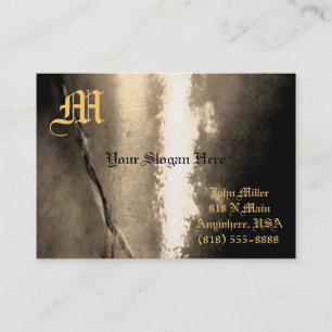 Monogram Gold Vintage Metal Business Card