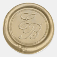 Monogram Gold Wax Envelope Seal Wedding