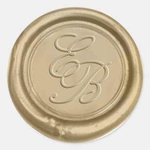 Monogram Gold Wax Envelope Seal Wedding