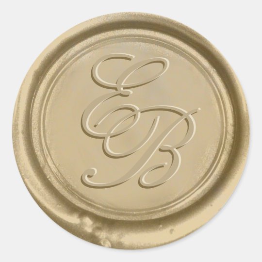Monogram Gold Wax Envelope Seal Wedding