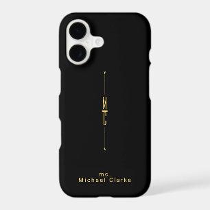 Monogram Golden Black   Modern Cool Minimalist