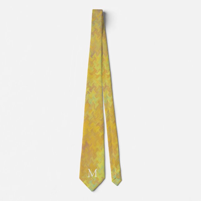 Monogram Golden Marbled Art Tie (Front)