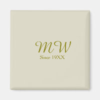 Monogram golden since 19XX year oatmeal wedding na