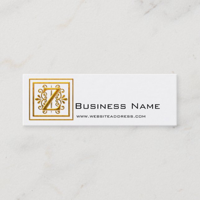 Monogram Golden Z Elegant Profile Cards (Front)