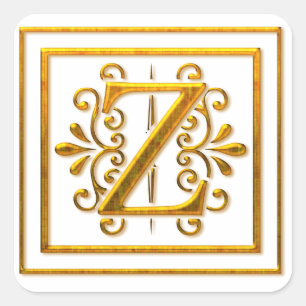 Monogram Golden Z Elegant Stickers