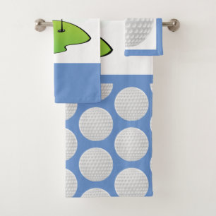 Monogram Golf Ball Bathroom Bath Towel Set