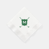 Monogram Golf Club Crest Diagonal Green Napkins