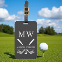 Monogram Golf Clubs Grey Personalised Luggage