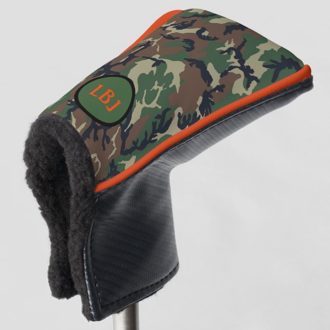 Monogram Golf Head Cover Camo Personalise (3/4 Front)