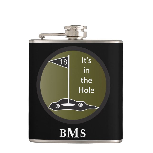 Monogram Golf It's In the Hole Hip Flask (Front)