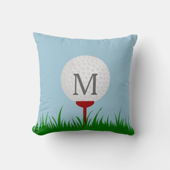 Monogram Golf Throw Pillow (Front)