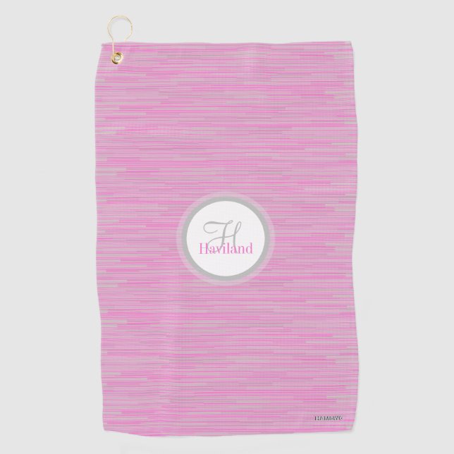 Monogram Golf Towel with Name and Initial (Front)
