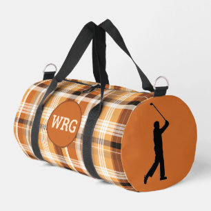 Monogram Golfer "Autumn Gold" Plaid Duffle Bag