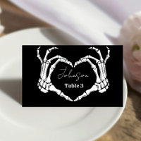 Monogram Gothic Skull Heart Hand Wedding