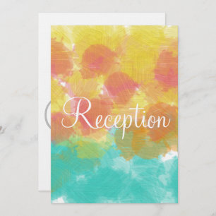 Monogram Gouache Watercolor Pink Blue Yellow Invitation