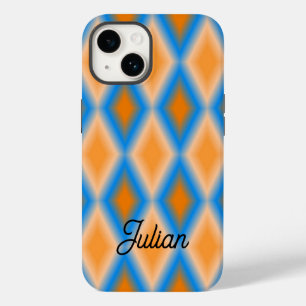 Monogram gradient orange blue diamond shapes Case-Mate iPhone 14 case