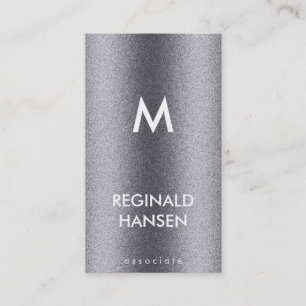 Monogram Grain Metallic Business Card