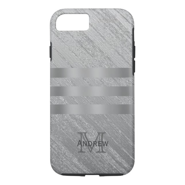 Monogram Grainy Metal Look Case (Back)