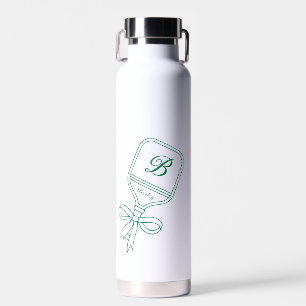 Monogram Green Bow Pickleball Paddle  Coffee Mug Water Bottle