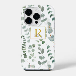 Monogram Green Eucalyptus Pattern iPhone 14 Pro Case