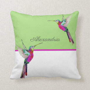 Monogram green Hummingbird Cushion