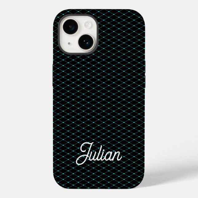 Monogram green net mesh on black Case-Mate iPhone case (Back)