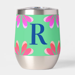 Monogram green pink retro