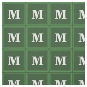 Monogram green stripes fabric