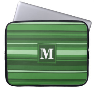 Monogram green stripes laptop sleeve