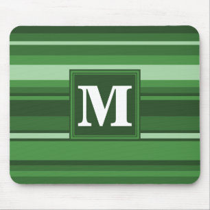 Monogram green stripes mouse pad