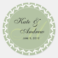 Monogram green wedding seal