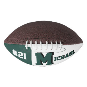 Monogram Green & White Football