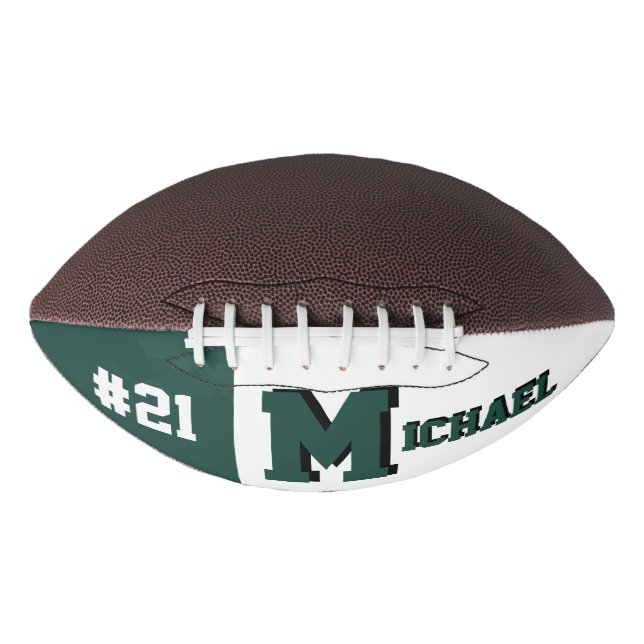 Monogram Green & White Football (Front)