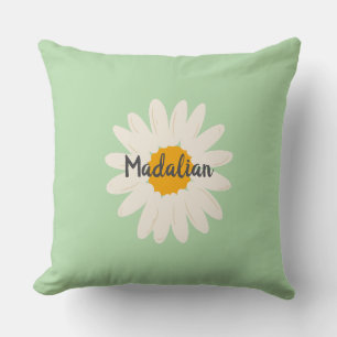 Monogram greenery decor for kids with sunflower cushion