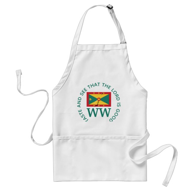 MONOGRAM | GRENADA Flag | Customisable Scripture Standard Apron (Front)