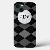Monogram Grey Argyle, Golf Ball iPad Mini Case