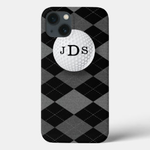 Monogram Grey Argyle, Golf Ball iPad Mini Case