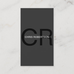 Monogram Grey Black Business Card