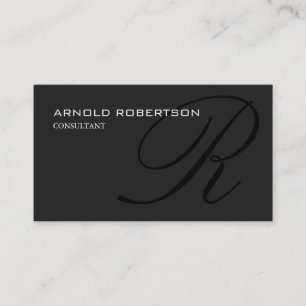 Monogram Grey Black Consultant Business Card