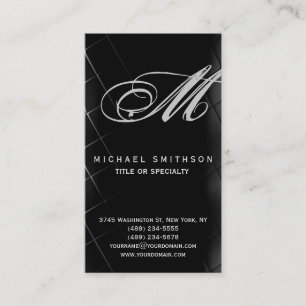 Monogram Grey Black Consultant Business Card