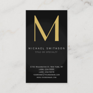 Monogram Grey Black Modern Simple Business Card